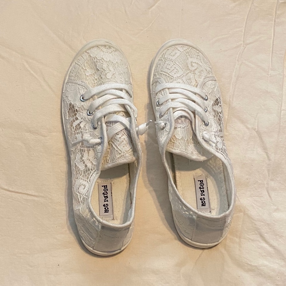 Not Rated Lace Crochet Sneakers- Size 9.5